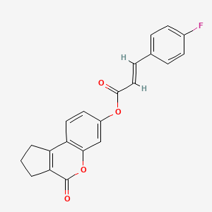 molecular formula C21H15FO4 B3586521 4-oxo-1,2,3,4-tetrahydrocyclopenta[c]chromen-7-yl 3-(4-fluorophenyl)acrylate 