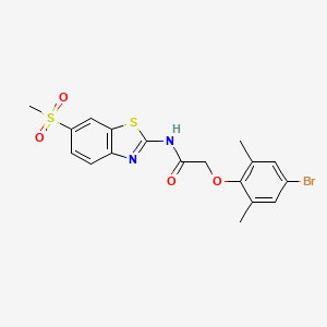 molecular formula C18H17BrN2O4S2 B3586536 2-(4-bromo-2,6-dimethylphenoxy)-N-[6-(methylsulfonyl)-1,3-benzothiazol-2-yl]acetamide 