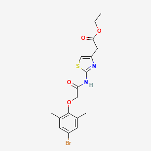 molecular formula C17H19BrN2O4S B3586545 Ethyl 2-[2-[[2-(4-bromo-2,6-dimethylphenoxy)acetyl]amino]-1,3-thiazol-4-yl]acetate 