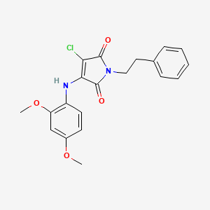 3-chloro-4-[(2,4-dimethoxyphenyl)amino]-1-(2-phenylethyl)-1H-pyrrole-2,5-dione