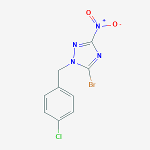 molecular formula C9H6BrClN4O2 B358670 5-bromo-1-(4-chlorobenzyl)-3-nitro-1H-1,2,4-triazole CAS No. 919425-52-8