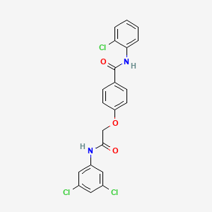 molecular formula C21H15Cl3N2O3 B3586715 N-(2-chlorophenyl)-4-[2-(3,5-dichloroanilino)-2-oxoethoxy]benzamide 