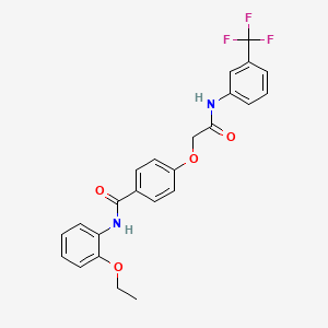 molecular formula C24H21F3N2O4 B3586742 N-(2-ethoxyphenyl)-4-(2-oxo-2-{[3-(trifluoromethyl)phenyl]amino}ethoxy)benzamide 