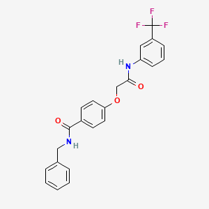 molecular formula C23H19F3N2O3 B3586746 N-benzyl-4-(2-oxo-2-{[3-(trifluoromethyl)phenyl]amino}ethoxy)benzamide 