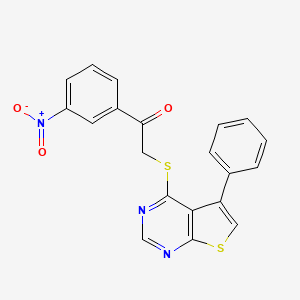 1-(3-Nitrophenyl)-2-(5-phenylthieno[2,3-d]pyrimidin-4-yl)sulfanylethanone