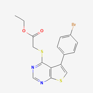 molecular formula C16H13BrN2O2S2 B3586787 ethyl {[5-(4-bromophenyl)thieno[2,3-d]pyrimidin-4-yl]thio}acetate 