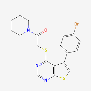 5-(4-bromophenyl)-4-{[2-oxo-2-(1-piperidinyl)ethyl]thio}thieno[2,3-d]pyrimidine