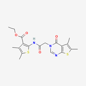 ethyl 2-{[(5,6-dimethyl-4-oxothieno[2,3-d]pyrimidin-3(4H)-yl)acetyl]amino}-4,5-dimethyl-3-thiophenecarboxylate