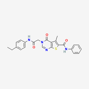 3-[2-(4-ethylanilino)-2-oxoethyl]-5-methyl-4-oxo-N-phenylthieno[2,3-d]pyrimidine-6-carboxamide