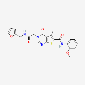 3-(2-((furan-2-ylmethyl)amino)-2-oxoethyl)-N-(2-methoxyphenyl)-5-methyl-4-oxo-3,4-dihydrothieno[2,3-d]pyrimidine-6-carboxamide