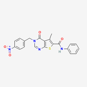 5-methyl-3-[(4-nitrophenyl)methyl]-4-oxo-N-phenylthieno[2,3-d]pyrimidine-6-carboxamide