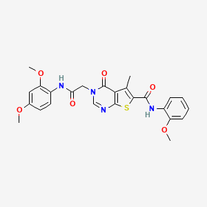 molecular formula C25H24N4O6S B3586845 3-{2-[(2,4-dimethoxyphenyl)amino]-2-oxoethyl}-N-(2-methoxyphenyl)-5-methyl-4-oxo-3,4-dihydrothieno[2,3-d]pyrimidine-6-carboxamide 