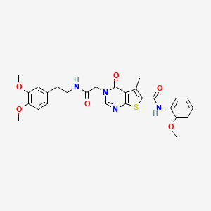 3-(2-{[2-(3,4-dimethoxyphenyl)ethyl]amino}-2-oxoethyl)-N-(2-methoxyphenyl)-5-methyl-4-oxo-3,4-dihydrothieno[2,3-d]pyrimidine-6-carboxamide