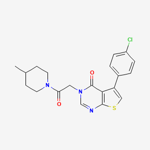 5-(4-Chlorophenyl)-3-[2-(4-methylpiperidin-1-yl)-2-oxoethyl]thieno[2,3-d]pyrimidin-4-one