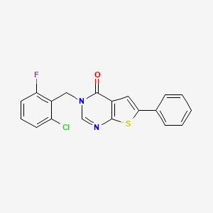 3-[(2-Chloro-6-fluorophenyl)methyl]-6-phenylthieno[2,3-d]pyrimidin-4-one