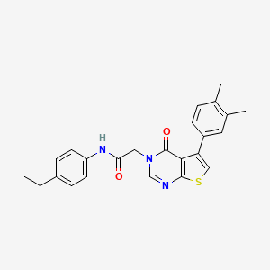 molecular formula C24H23N3O2S B3586900 2-[5-(3,4-dimethylphenyl)-4-oxothieno[2,3-d]pyrimidin-3-yl]-N-(4-ethylphenyl)acetamide 