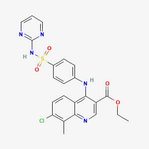 ethyl 7-chloro-8-methyl-4-({4-[(2-pyrimidinylamino)sulfonyl]phenyl}amino)-3-quinolinecarboxylate