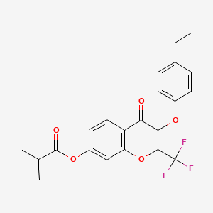 3-(4-ethylphenoxy)-4-oxo-2-(trifluoromethyl)-4H-chromen-7-yl 2-methylpropanoate