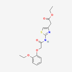 molecular formula C17H20N2O5S B3586996 ethyl (2-{[(2-ethoxyphenoxy)acetyl]amino}-1,3-thiazol-4-yl)acetate 