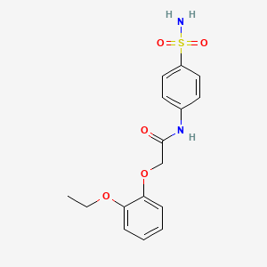 molecular formula C16H18N2O5S B3586998 N-[4-(aminosulfonyl)phenyl]-2-(2-ethoxyphenoxy)acetamide 