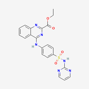 ethyl 4-({4-[(2-pyrimidinylamino)sulfonyl]phenyl}amino)-2-quinazolinecarboxylate