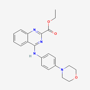 molecular formula C21H22N4O3 B3587023 ethyl 4-{[4-(4-morpholinyl)phenyl]amino}-2-quinazolinecarboxylate 