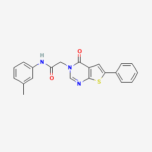 molecular formula C21H17N3O2S B3587043 N-(3-methylphenyl)-2-(4-oxo-6-phenylthieno[2,3-d]pyrimidin-3-yl)acetamide 