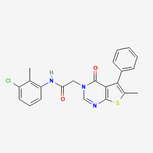 molecular formula C22H18ClN3O2S B3587053 N-(3-chloro-2-methylphenyl)-2-(6-methyl-4-oxo-5-phenylthieno[2,3-d]pyrimidin-3-yl)acetamide 