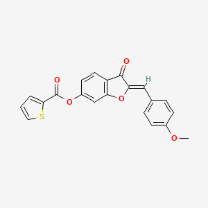 molecular formula C21H14O5S B3587070 2-(4-methoxybenzylidene)-3-oxo-2,3-dihydro-1-benzofuran-6-yl 2-thiophenecarboxylate 