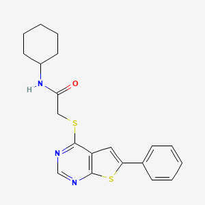 N-cyclohexyl-2-(6-phenylthieno[2,3-d]pyrimidin-4-yl)sulfanylacetamide