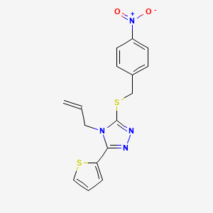 molecular formula C16H14N4O2S2 B3587090 4-allyl-3-[(4-nitrobenzyl)thio]-5-(2-thienyl)-4H-1,2,4-triazole 