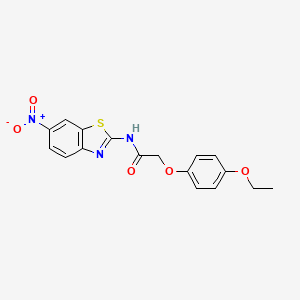 molecular formula C17H15N3O5S B3587110 2-(4-ethoxyphenoxy)-N-(6-nitro-1,3-benzothiazol-2-yl)acetamide 