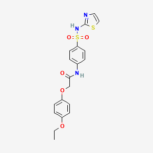 molecular formula C19H19N3O5S2 B3587135 2-(4-ethoxyphenoxy)-N-{4-[(1,3-thiazol-2-ylamino)sulfonyl]phenyl}acetamide 