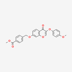 molecular formula C25H20O7 B3587137 methyl 4-({[3-(4-methoxyphenoxy)-4-oxo-4H-chromen-7-yl]oxy}methyl)benzoate 