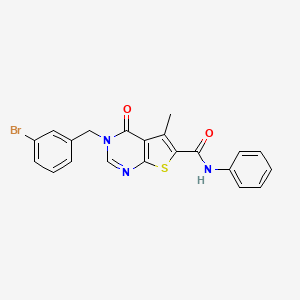 molecular formula C21H16BrN3O2S B3587153 3-(3-bromobenzyl)-5-methyl-4-oxo-N-phenyl-3,4-dihydrothieno[2,3-d]pyrimidine-6-carboxamide 