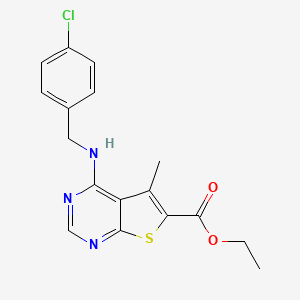 ethyl 4-((4-chlorobenzyl)amino)-5-methylthieno[2,3-d]pyrimidine-6-carboxylate