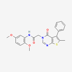 N-(2,5-dimethoxyphenyl)-2-(6-methyl-4-oxo-5-phenylthieno[2,3-d]pyrimidin-3-yl)acetamide