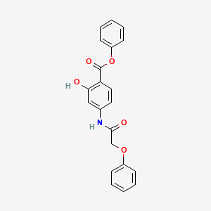 molecular formula C21H17NO5 B3587201 PHENYL 2-HYDROXY-4-(2-PHENOXYACETAMIDO)BENZOATE 