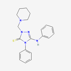 molecular formula C20H23N5S B3587208 5-Anilino-4-phenyl-2-(piperidin-1-ylmethyl)-1,2,4-triazole-3-thione 