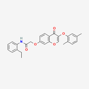 2-{[3-(2,5-dimethylphenoxy)-4-oxo-4H-chromen-7-yl]oxy}-N-(2-ethylphenyl)acetamide