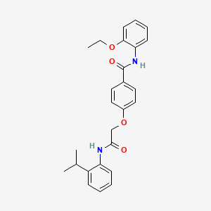 molecular formula C26H28N2O4 B3587294 N-(2-ethoxyphenyl)-4-[2-oxo-2-(2-propan-2-ylanilino)ethoxy]benzamide 