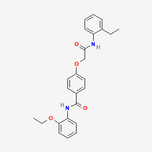 molecular formula C25H26N2O4 B3587297 N-(2-ethoxyphenyl)-4-[2-(2-ethylanilino)-2-oxoethoxy]benzamide 