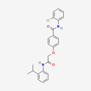 molecular formula C24H23ClN2O3 B3587312 N-(2-chlorophenyl)-4-[2-oxo-2-(2-propan-2-ylanilino)ethoxy]benzamide 