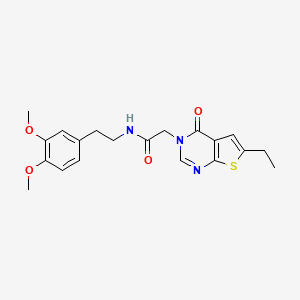 molecular formula C20H23N3O4S B3587377 N-[2-(3,4-dimethoxyphenyl)ethyl]-2-(6-ethyl-4-oxothieno[2,3-d]pyrimidin-3(4H)-yl)acetamide 