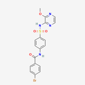 molecular formula C18H15BrN4O4S B3587416 4-bromo-N-[4-[(3-methoxypyrazin-2-yl)sulfamoyl]phenyl]benzamide 