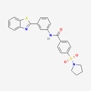 molecular formula C24H21N3O3S2 B3587417 N-[3-(1,3-benzothiazol-2-yl)phenyl]-4-pyrrolidin-1-ylsulfonylbenzamide 