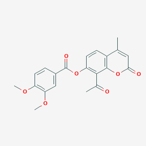 8-acetyl-4-methyl-2-oxo-2H-chromen-7-yl 3,4-dimethoxybenzoate