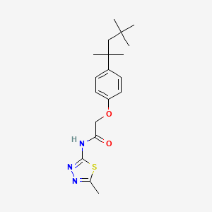 molecular formula C19H27N3O2S B3587426 N-(5-methyl-1,3,4-thiadiazol-2-yl)-2-[4-(2,4,4-trimethylpentan-2-yl)phenoxy]acetamide 