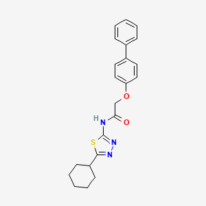 2-(4-biphenylyloxy)-N-(5-cyclohexyl-1,3,4-thiadiazol-2-yl)acetamide