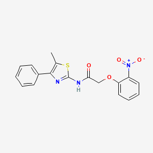 molecular formula C18H15N3O4S B3587434 N-(5-methyl-4-phenyl-1,3-thiazol-2-yl)-2-(2-nitrophenoxy)acetamide 